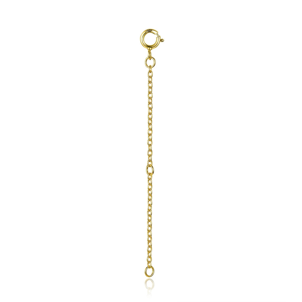 Jewelry Planet 14K Gold Plated 925 Sterling Silver Extended Chains with Lobster Clasps for DIY Necklace Extension Chain Jewelry Making
