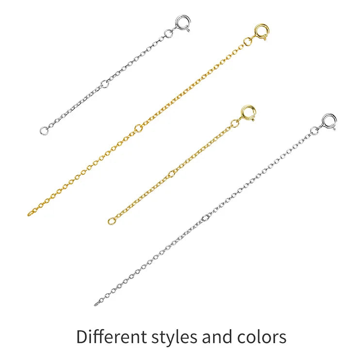 Jewelry Planet 14K Gold Plated 925 Sterling Silver Extended Chains with Lobster Clasps for DIY Necklace Extension Chain Jewelry Making