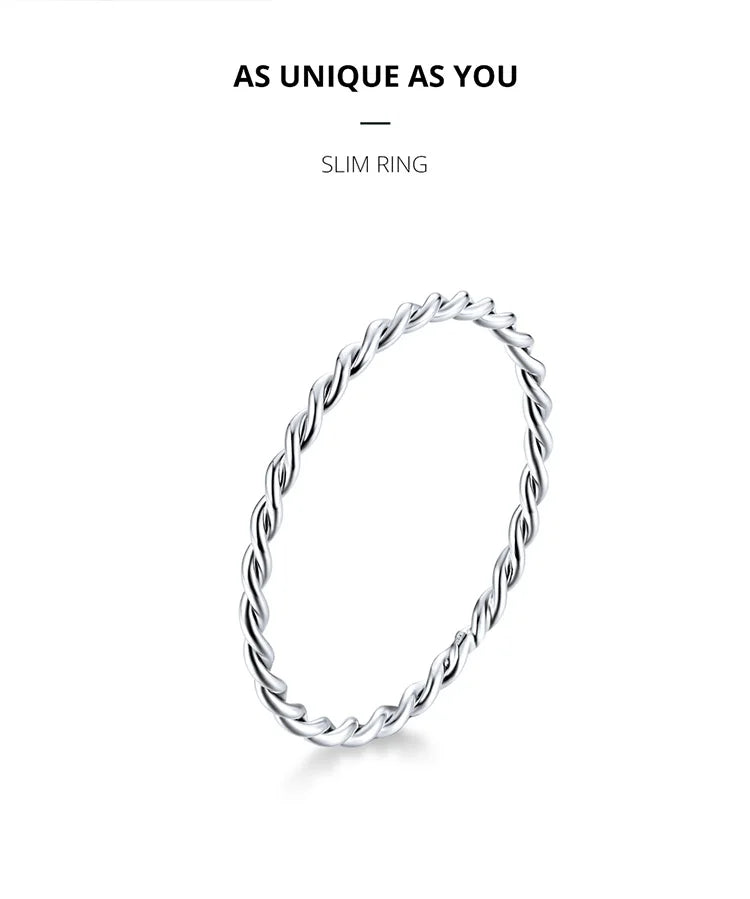 Jewelry Planet 925 Sterling Silver Braided Texture Twisted Eternity Band Stackable Rings Fine Jewelry BSR161