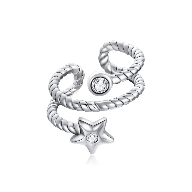 Jewelry Planet 1PC Ear Cuff 925 Sterling Silver Clip Earrings for Women Gold Color Spain Fashion Jewelry Rhinestone Tiny Earrings SCE994