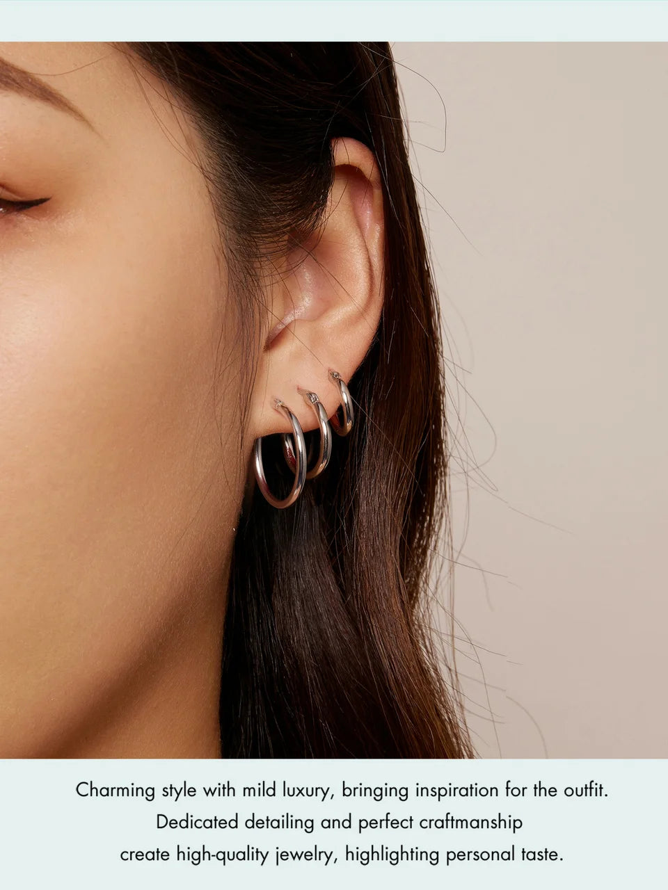 Jewelry Planet 925 Sterling Silver Bold Classic Hypoallergenic Hoop Earrings, 14K White Gold Plated Standard Tube Earrings for Women