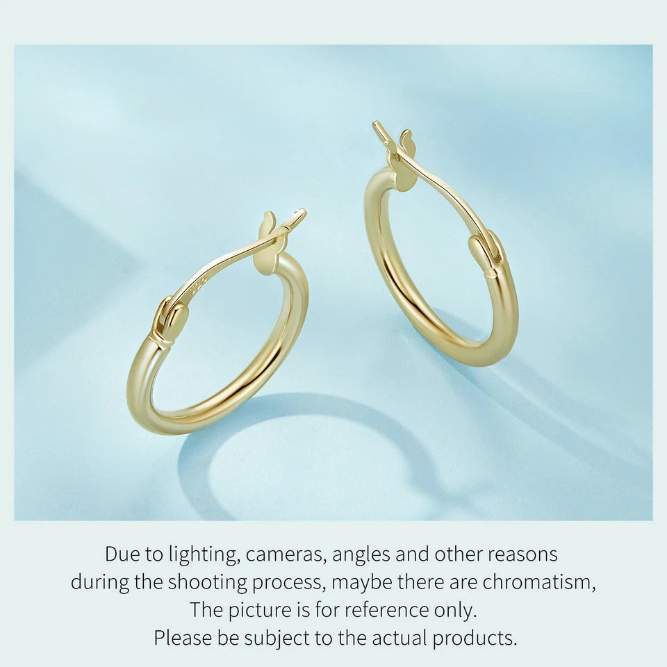 Jewelry Planet 925 Sterling Silver Bold Classic Hypoallergenic Hoop Earrings, 14K White Gold Plated Standard Tube Earrings for Women